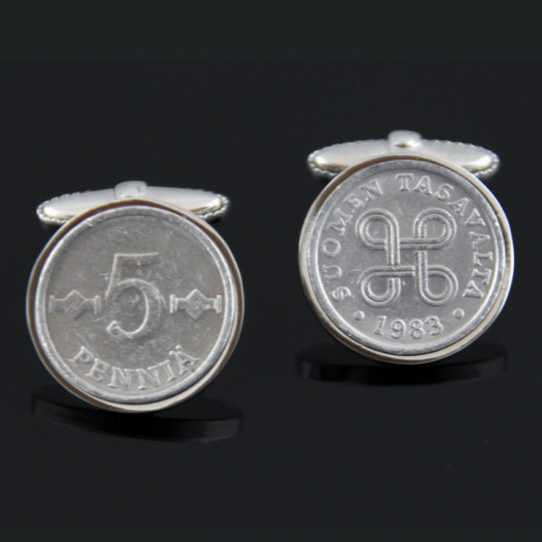Finnish Cufflinks  5 Pennia silver