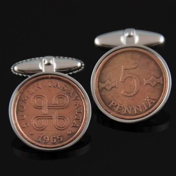 Finland Cufflinks 5 Pennia bronze