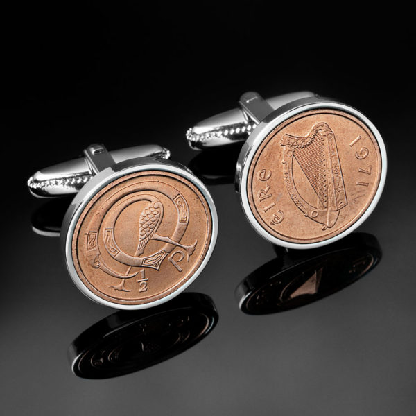Ireland  Copper Halfpence Cufflinks