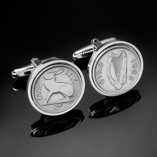 Irish three pence cufflinks