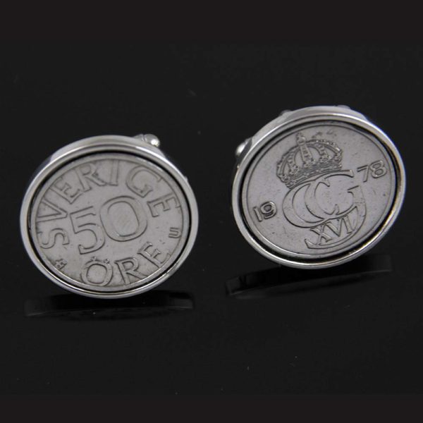 Sweden Cufflinks - 50 Ore Coin