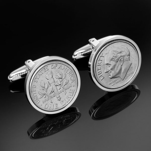 US Cufflinks 10 cent Dime